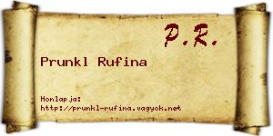 Prunkl Rufina névjegykártya